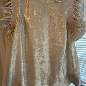 Elegant Silver Women's Top